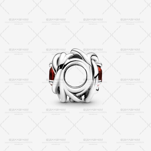 Pandora January Red Eternity Circle Charm - Picture 2 of 5